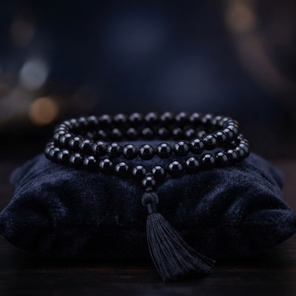 Black Tourmaline Mala (108 Beads)